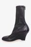 Khaite Black The Apollo Leather Wedge Sock Boots Size 36