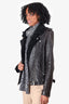 IRO Black Leather 'Laya' Jacket Size 40