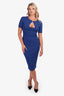 Versace Blue/Black La Grace Keyhole Midi Dress 44