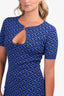 Versace Blue/Black La Grace Keyhole Midi Dress 44