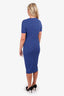 Versace Blue/Black La Grace Keyhole Midi Dress 44