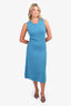 Akris Punto Blue Wool Knitted Sleeveless Midi Dress Size 8