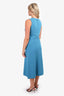 Akris Punto Blue Wool Knitted Sleeveless Midi Dress Size 8