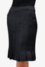 Pre-Loved Chanel™ 2005 Black Wool/Silk Pleated Skirt Size 38