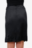 Pre-Loved Chanel™ 2005 Black Wool/Silk Pleated Skirt Size 38