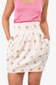 Christian Dior White/Pink Floral Embroidered Tapered Skirt Size 6