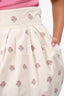 Christian Dior White/Pink Floral Embroidered Tapered Skirt Size 6