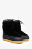 Pre-Loved Chanel™ Black Shearling Drawstring Snow Boots Size 39