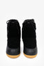 Pre-Loved Chanel™ Black Shearling Drawstring Snow Boots Size 39