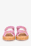 Pre-Loved Chanel™ Pink Tweed CC Dad Sandals Size 35.5