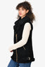 Burberry Black Suede/Shearling Vest Jacket Size 6 US