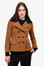 Burberry Brit Brown Wool Shearling Collared Jacket Size 4 US