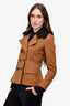 Burberry Brit Brown Wool Shearling Collared Jacket Size 4 US