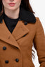 Burberry Brit Brown Wool Shearling Collared Jacket Size 4 US