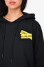 Off-White Black/Yellow Logo Printed Hoodie Size L