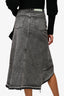 Off-White Grey Denim Washed Asymmetrical Skirt Size 38