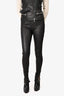 Burberry London Black Lambskin Leather Skinny Pants Size 34