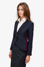 Smythe Navy/Burgundy Virgin Wool Single Breasted Blazer Size 6