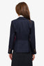 Smythe Navy/Burgundy Virgin Wool Single Breasted Blazer Size 6