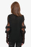 J.W. Anderson Black Sheer Ribbed/Ruffle Top Size L