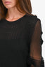 J.W. Anderson Black Sheer Ribbed/Ruffle Top Size L