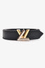 Louis Vuitton Black Epi Leather Dual Toned Twist Belt Size 86/34