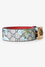 Gucci Navy Leather GG Supreme Floral Printed Belt Size 80/32