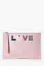 Salvatore Ferragamo Pink Leather 'Love' Pouch