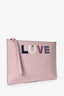 Salvatore Ferragamo Pink Leather 'Love' Pouch