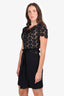 Roland Mouret Black Crepe & Lace Draped Harmon Dress Size 4