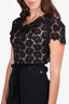 Roland Mouret Black Crepe & Lace Draped Harmon Dress Size 4