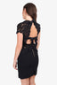 Roland Mouret Black Crepe & Lace Draped Harmon Dress Size 4