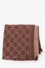 Gucci Brown Monogram Wool Scarf