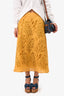 MaxMara Yellow Eyelet Midi Skirt Size 10