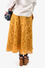 MaxMara Yellow Eyelet Midi Skirt Size 10