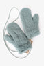 Max Mara Blue Alpaca Fur Mittens Size S/M