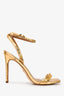 Sam Edelman Gold Crinkled Leather Strappy Heels Size 36.5