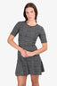 Theory Black/Grey Houndstooth Plaid Mini Dress Size 2