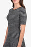 Theory Black/Grey Houndstooth Plaid Mini Dress Size 2