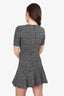 Theory Black/Grey Houndstooth Plaid Mini Dress Size 2