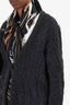 Max Mara Grey Alpaca Single Button Cardigan Size S