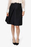 Max Mara Black Silk Pleated A-Line Skirt Size 4