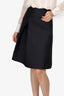 Max Mara Black Silk Pleated A-Line Skirt Size 4