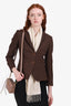 Max Mara Brown/Black Wool Checkered Blazer Size 2