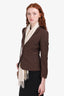 Max Mara Brown/Black Wool Checkered Blazer Size 2