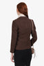 Max Mara Brown/Black Wool Checkered Blazer Size 2