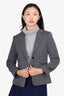 Max Mara Black/White Wool Printed Blazer Size 6