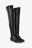 Jimmy Choo Black Leather Knee High Boots Size 37.5