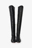 Jimmy Choo Black Leather Knee High Boots Size 37.5