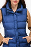 Prada 2012 Navy Blue Puffer Long Vest Coat Size 42